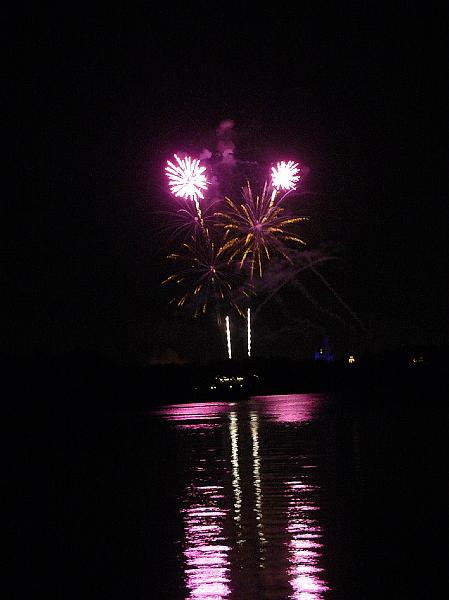P1020269.JPG - Magic Kingdom fireworks viewed from the beach at Polynesian Resort