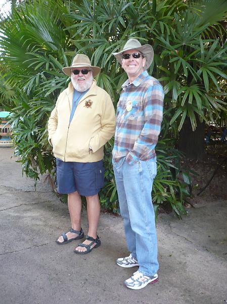 P1050230.JPG - Two guys from California, trying to stay warm in Florida.  Our vacation got off to a chilly start.