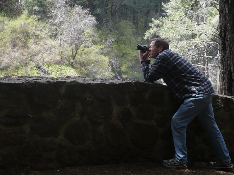 David photographing Burney Falls