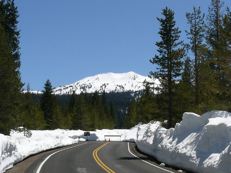 This is as far as the snow was removed; Mt. Lassen in the distance